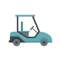 carro de golf, auto, icono, plano, estilo vector