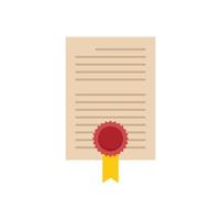 Diploma paper icon flat vector. Certificate design vector