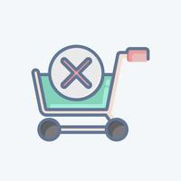 Icon Delete Cart. related to Online Store symbol. doodle style. simple illustration. shop vector