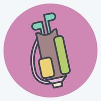 Icon Golf Bag. related to Sports Equipment symbol. color mate style. simple design editable. simple illustration vector