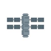 Science space station icon flat vector. International astronaut ship vector