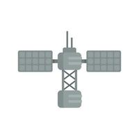 Panel space station icon flat vector. Satellite spaceship vector