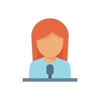 Podcast guest icon, flat style vector