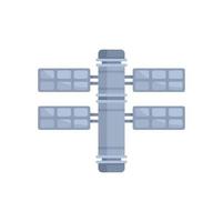 Orbit space station icon flat vector. International earth rocket vector