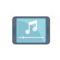 Tablet podcast icon, flat style vector