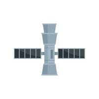 Digital space station icon flat vector. Space game door vector