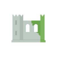 Ireland fortress icon flat vector. Dublin castle vector