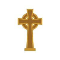 Irish cross icon flat vector. Celtic symbol vector