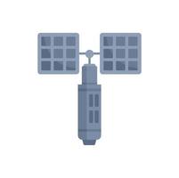 Base space station icon flat vector. Galaxy planet spaceship vector