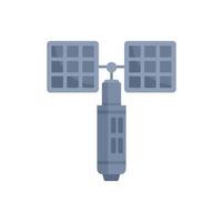 Base space station icon flat vector. Galaxy planet spaceship vector