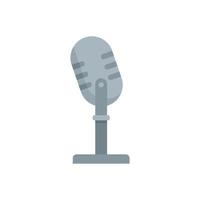 Studio microphone podcast icon, flat style vector