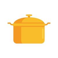 Saucepan icon, flat style vector