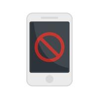 Shutdown phone icon flat vector. Mobile switch off vector