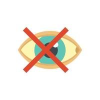 icono de ojo ciego, estilo plano vector