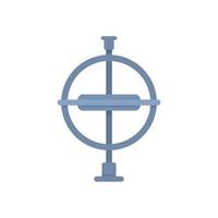 Aviation gyroscope icon flat vector. Accelerometer sensor vector