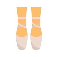 Ballerina feets icon flat vector. Dance girl foot vector