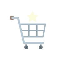 Sale bonus shop cart icon, flat style vector