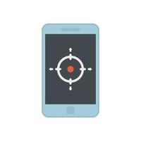 Smartphone gyroscope icon flat vector. Phone accelerometer vector