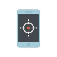 Smartphone gyroscope icon flat vector. Phone accelerometer vector