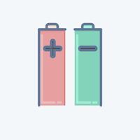 Icon Batteries and Power. related to Photography symbol. doodle style. simple design editable. simple illustration vector