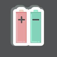 Sticker Batteries and Power. related to Photography symbol. simple design editable. simple illustration vector