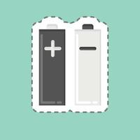 Sticker line cut Batteries and Power. related to Photography symbol. simple design editable. simple illustration vector