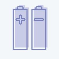 Icon Batteries and Power. related to Photography symbol. two tone style. simple design editable. simple illustration vector