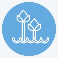 Icon Tulips 2. related to Flora symbol. blue eyes style. simple illustration. plant. Oak. leaf. rose vector