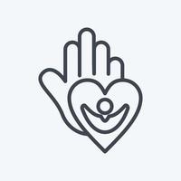 Icon Caring For People. related to Psychological symbol. line style. simple illustration. emotions, empathy, assistance vector