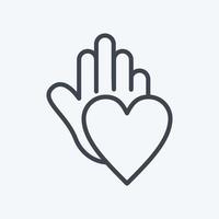 Icon Charity. related to Psychological symbol. line style. simple illustration. emotions, empathy, assistance vector