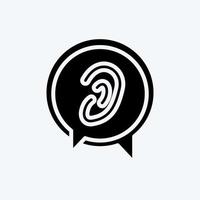 Icon Listen to Others. related to Psychological symbol. glyph style. simple illustration. emotions, empathy, assistance vector