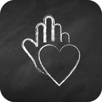 Icon Charity. related to Psychological symbol. chalk style. simple illustration. emotions, empathy, assistance vector