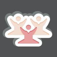 Sticker Meditation Training. related to Psychological symbol. simple illustration. emotions, empathy, assistance vector