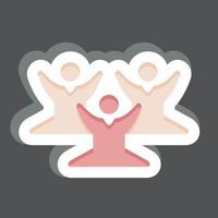 Sticker Meditation Training. related to Psychological symbol. simple illustration. emotions, empathy, assistance vector