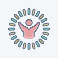 Icon Optimism and Happines. related to Psychological symbol. doodle style. simple illustration. emotions, empathy, assistance vector