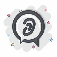 Icon Listen to Others. related to Psychological symbol. Comic Style. simple illustration. emotions, empathy, assistance vector