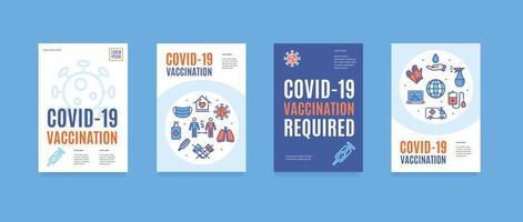conjunto de pancartas de afiches requeridos de vacunación covid. vector