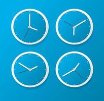 Realistic Detailed 3d Clock Airport Different Time Zone Concept. Vector