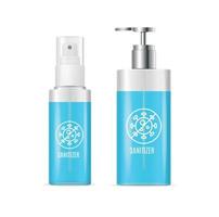 Realistic Detailed 3d Different Sanitizer Set. Vector