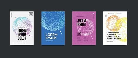 Minimal Covers Posters Set with Abstract Future Geometric Design. Vector