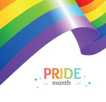 Realistic Detailed 3d Lgbtq Pride Month Card Poster Banner. Vector