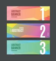 Abstract Geometric Concept Banner Horizontal Set with Numbers. Vector