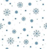 Different Winter Snowflake Seamless Pattern Background. Vector