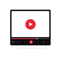 Template Video Player Screen with Play Button Concept. Vector