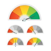 Realistic Detailed 3d Level Indicator Set. Vector