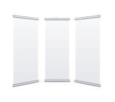 Realistic Detailed 3d White Blank Stand Set. Vector