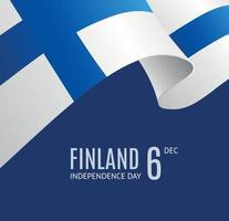 Realistic 3d Detailed Finland Independence Day Banner Background. Vector