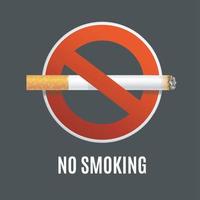 Realistic Detailed 3d No Smoking Concept. Vector