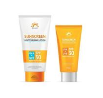 Realistic Detailed 3d Sunscreen Set. Vector