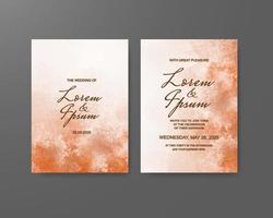 Wedding invitation with abstract watercolor background vector